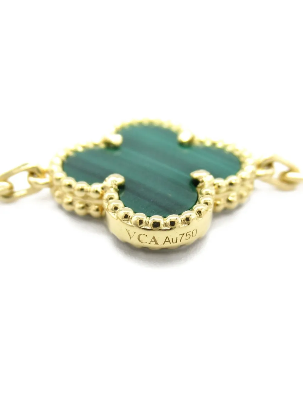 Pre-owned Van Cleef & Arpels 2010s 18k Yellow Gold Alhambra Malachite Bracelet