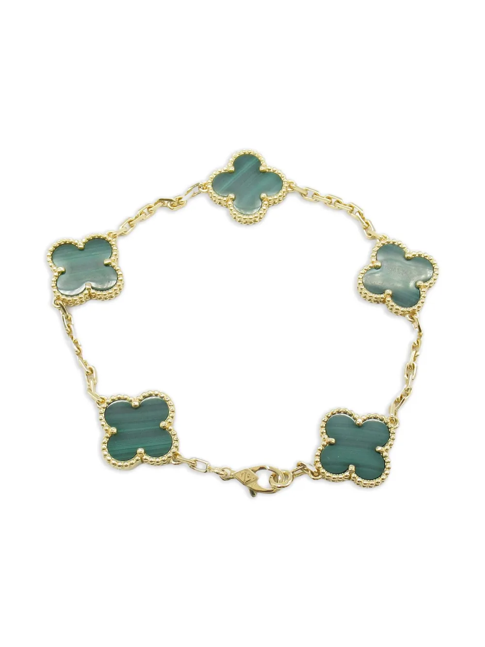 Van Cleef & Arpels 2010s 18K yellow gold  Alhambra malachite bracelet | Gold | Image 1