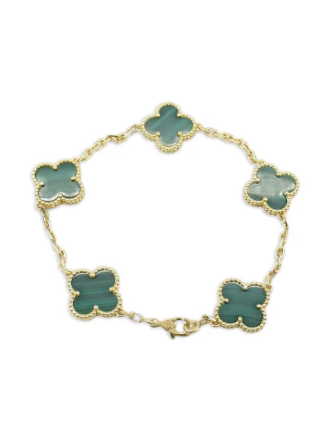 Van Cleef & Arpels سوار 'ألامبرا' ذهب أصفر عيار 18 مرصع بحجر المالاكيت من عقد 2010
