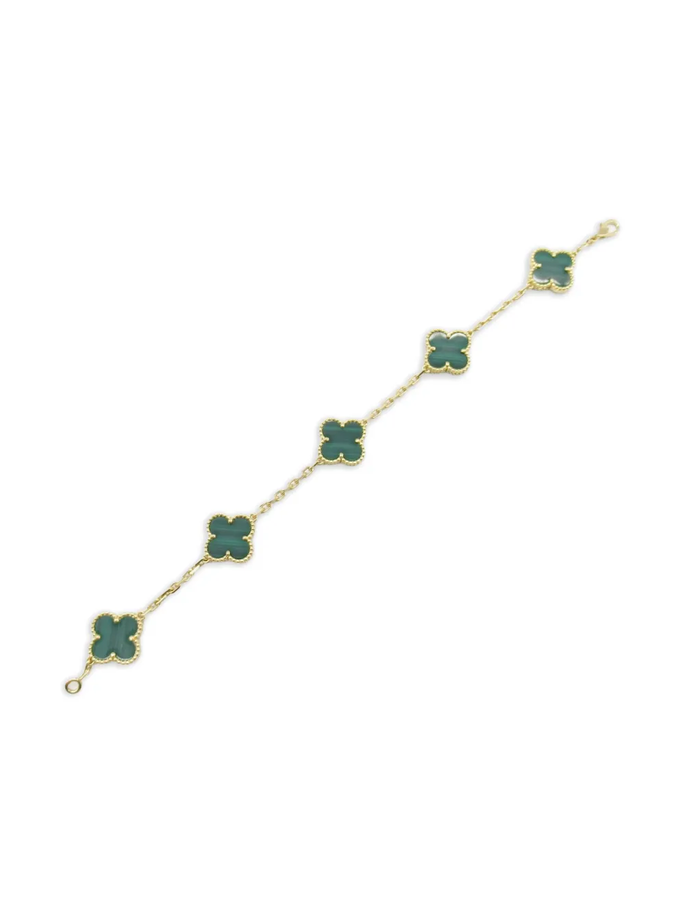 Van Cleef & Arpels 2010s 18K yellow gold  Alhambra malachite bracelet | Image 2