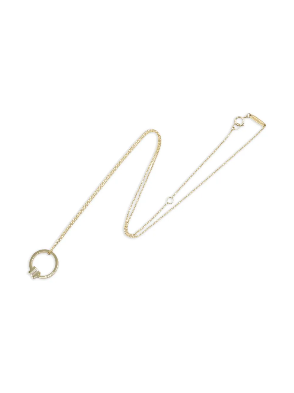 Tiffany & Co. Pre-Owned 10s 18K yellow gold T square-diamond necklace | Gold | Image 1