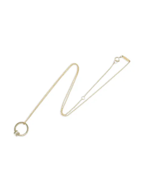 Tiffany & Co. Pre-Owned 10s 18K yellow gold T square-diamond necklace 