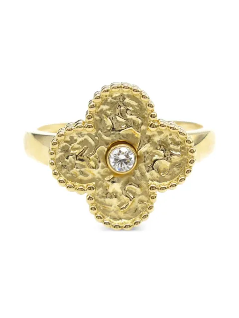 Van Cleef & Arpels 2010s 18K yellow gold Alhambra diamond ring