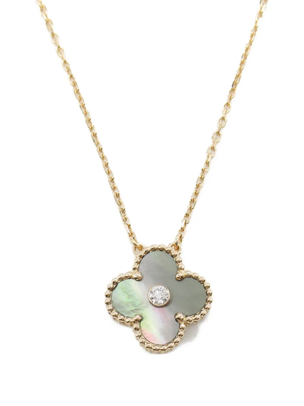 Van Cleef & Arpels Pre-Owned 2010s 18K rose gold Alhambra diamond and mother-of-pearl necklace | Image 2