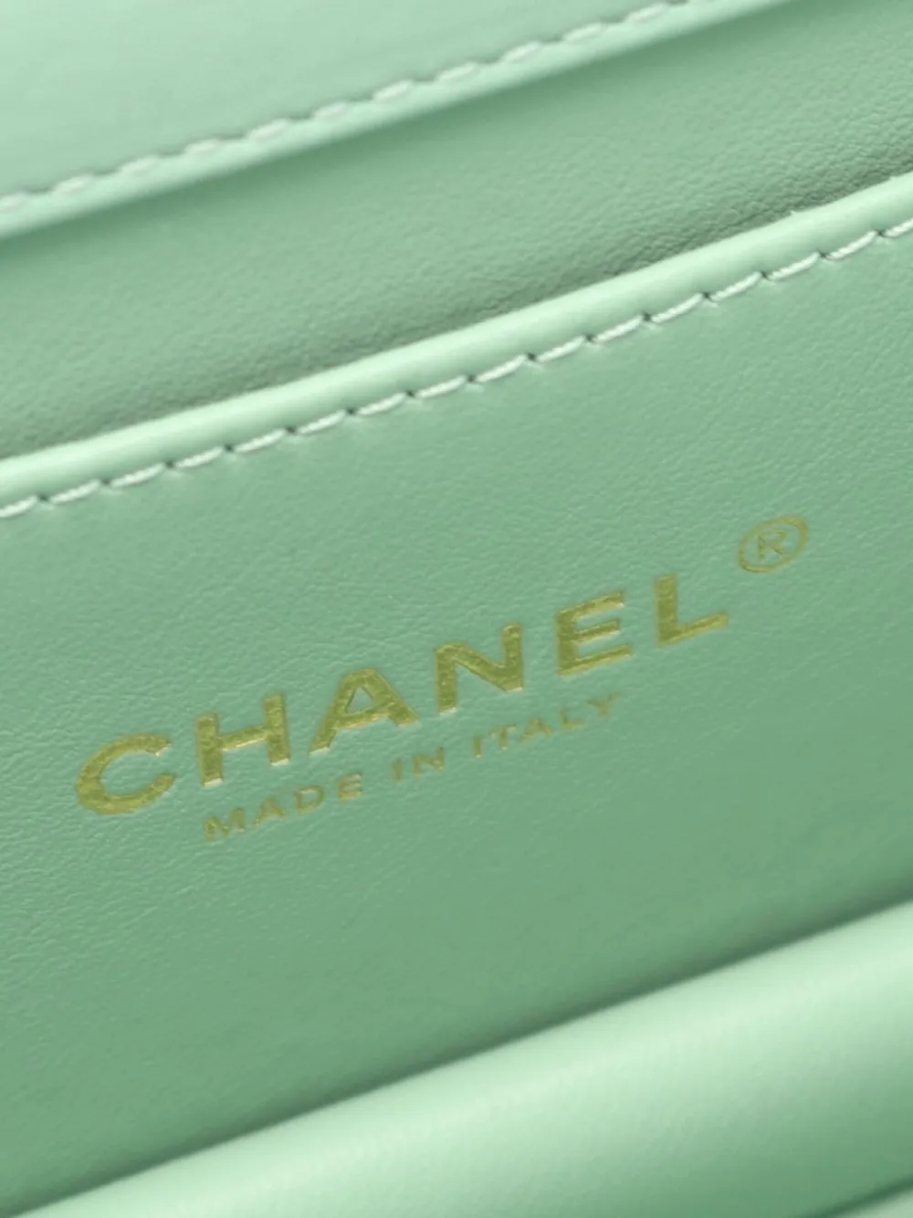 Pre-owned Chanel 2021 Mini Flap Quilted Tote Bag In Green