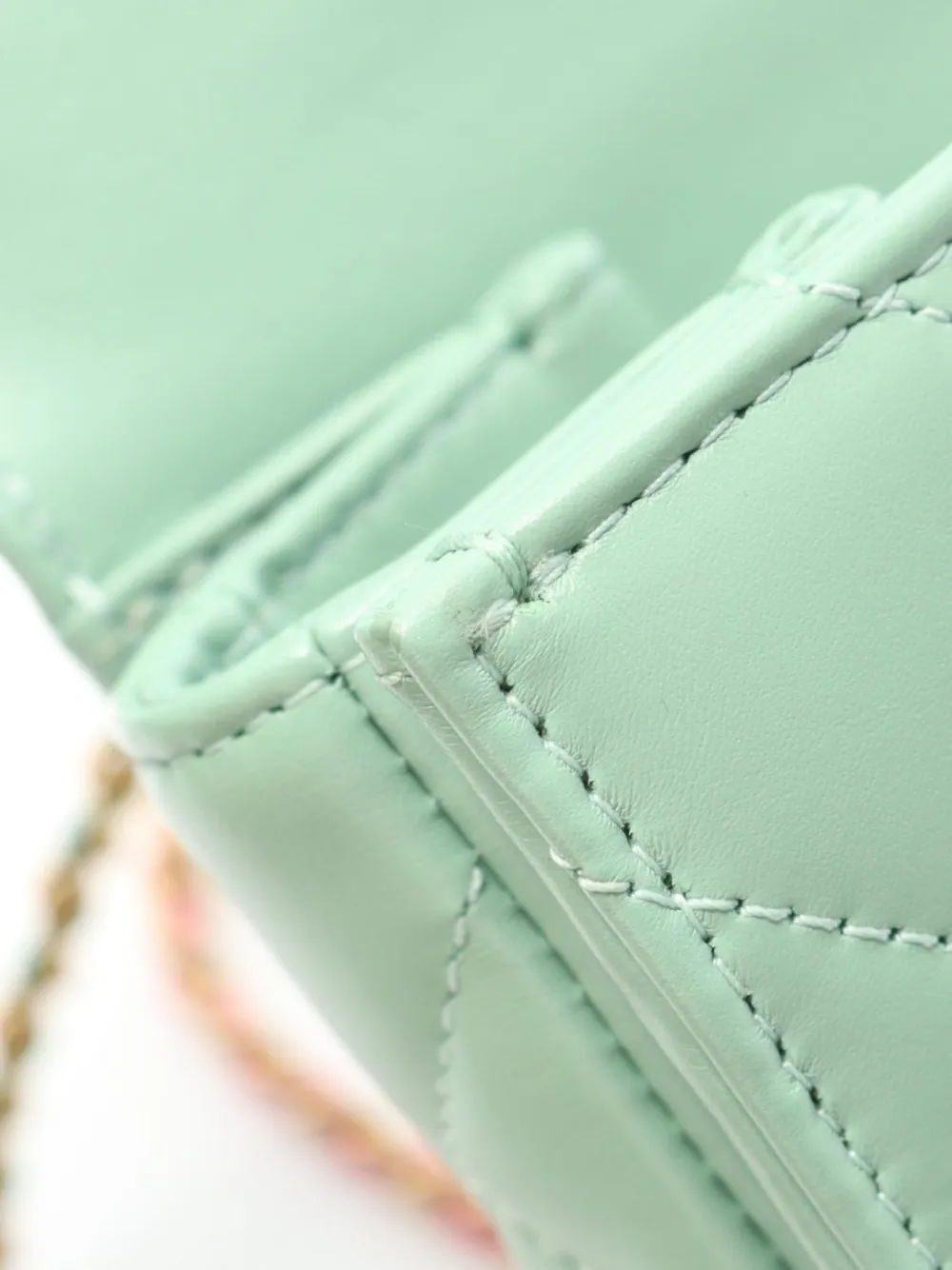 Pre-owned Chanel 2021 Mini Flap Quilted Tote Bag In Green