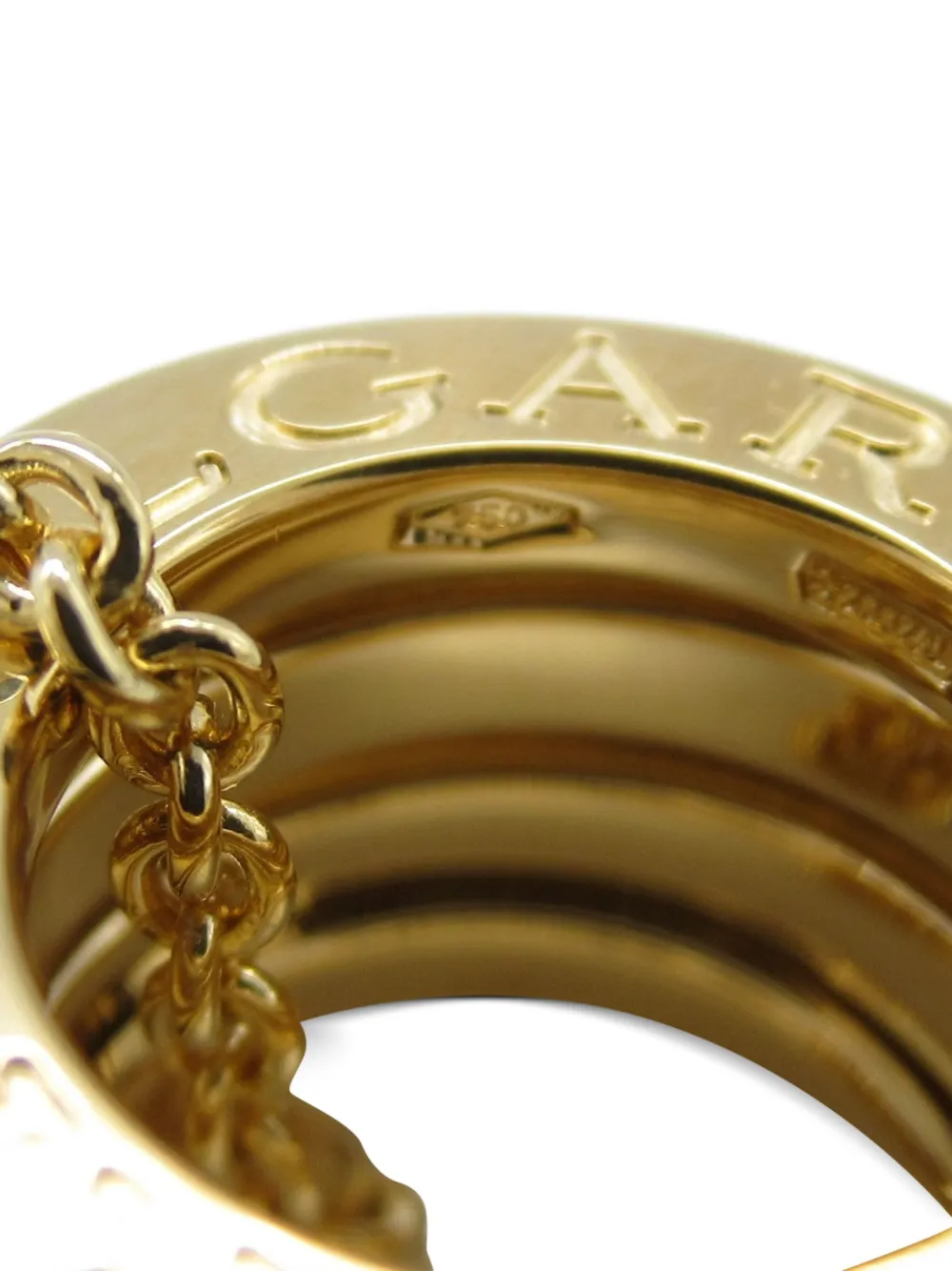 Pre-owned Bvlgari 2010s 18k Yellow Gold B-zero1 Necklace
