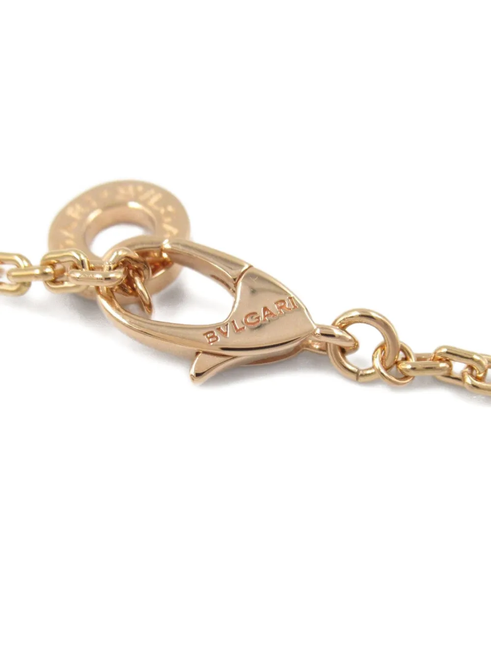 Pre-owned Bvlgari 2010s 18k Rose Gold Serpenti Viper Diamond Necklace In Yellow