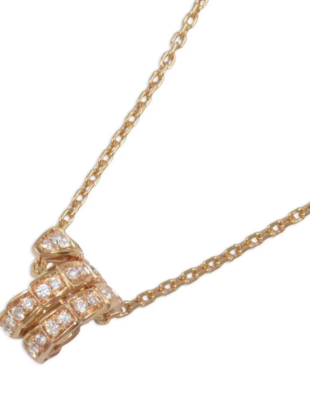 Bvlgari Pre-Owned 2010s 18K rose gold Serpenti Viper diamond necklace | Image 2