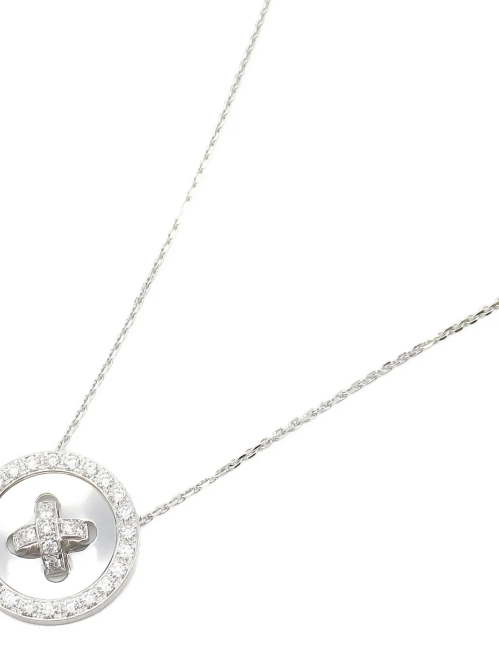Pre-owned Van Cleef & Arpels 2010s 18k White Gold Boutonniere Diamond Necklace In Silver