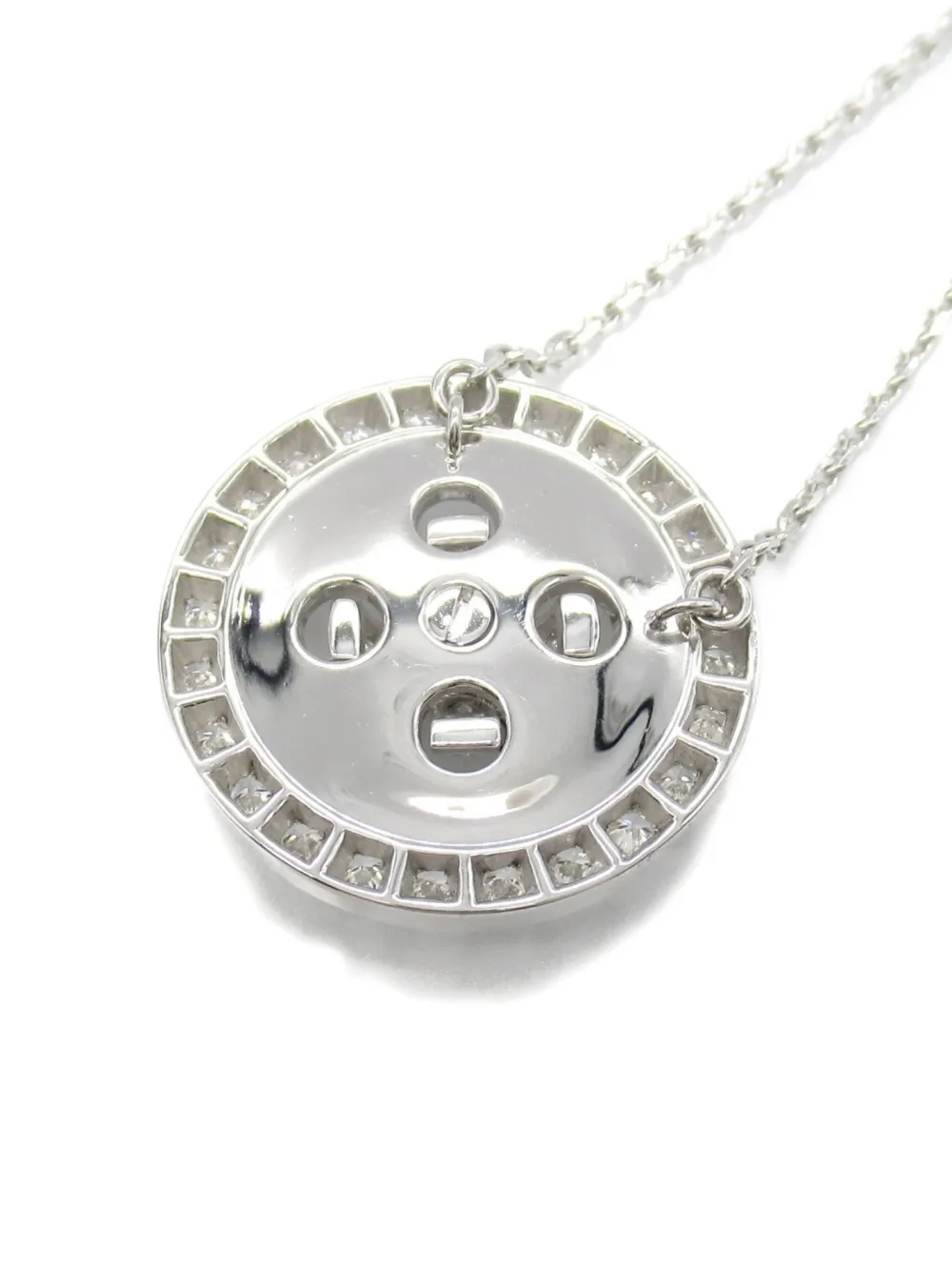 Pre-owned Van Cleef & Arpels 2010s 18k White Gold Boutonniere Diamond Necklace In Silver