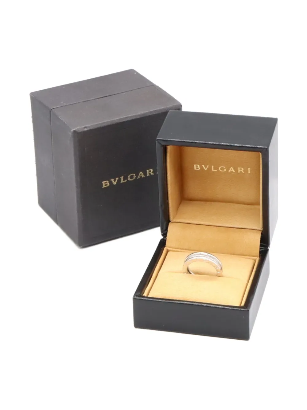 Pre-owned Bvlgari 2010s 18k White Gold B-zero1 Diamond Ring In Silver