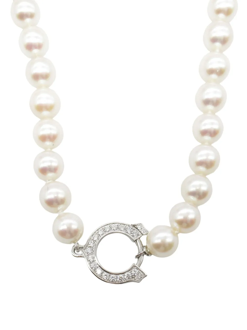 Cartier 10s 18K white gold embellished diamond and pearl necklace | Image 2