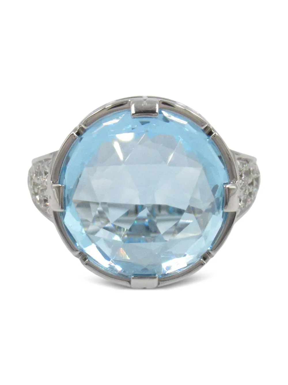 Bvlgari Pre-Owned 2010s 18K white gold blue diamond ring | Silver | Image 1