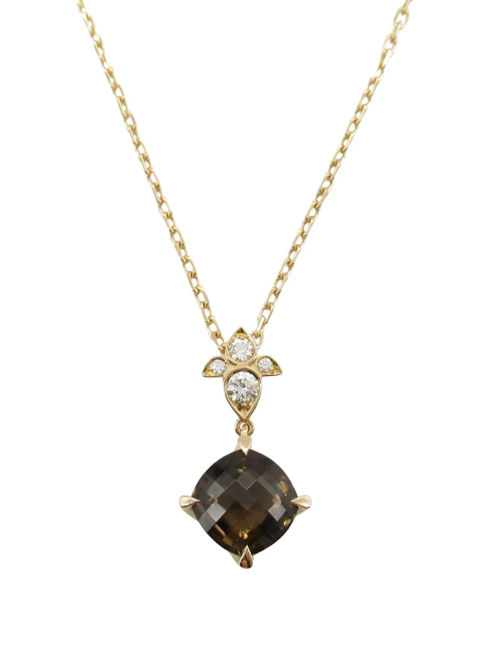 Pre-owned Cartier 2010s 18k Rose Gold Quartz And Diamond Necklace In Pink