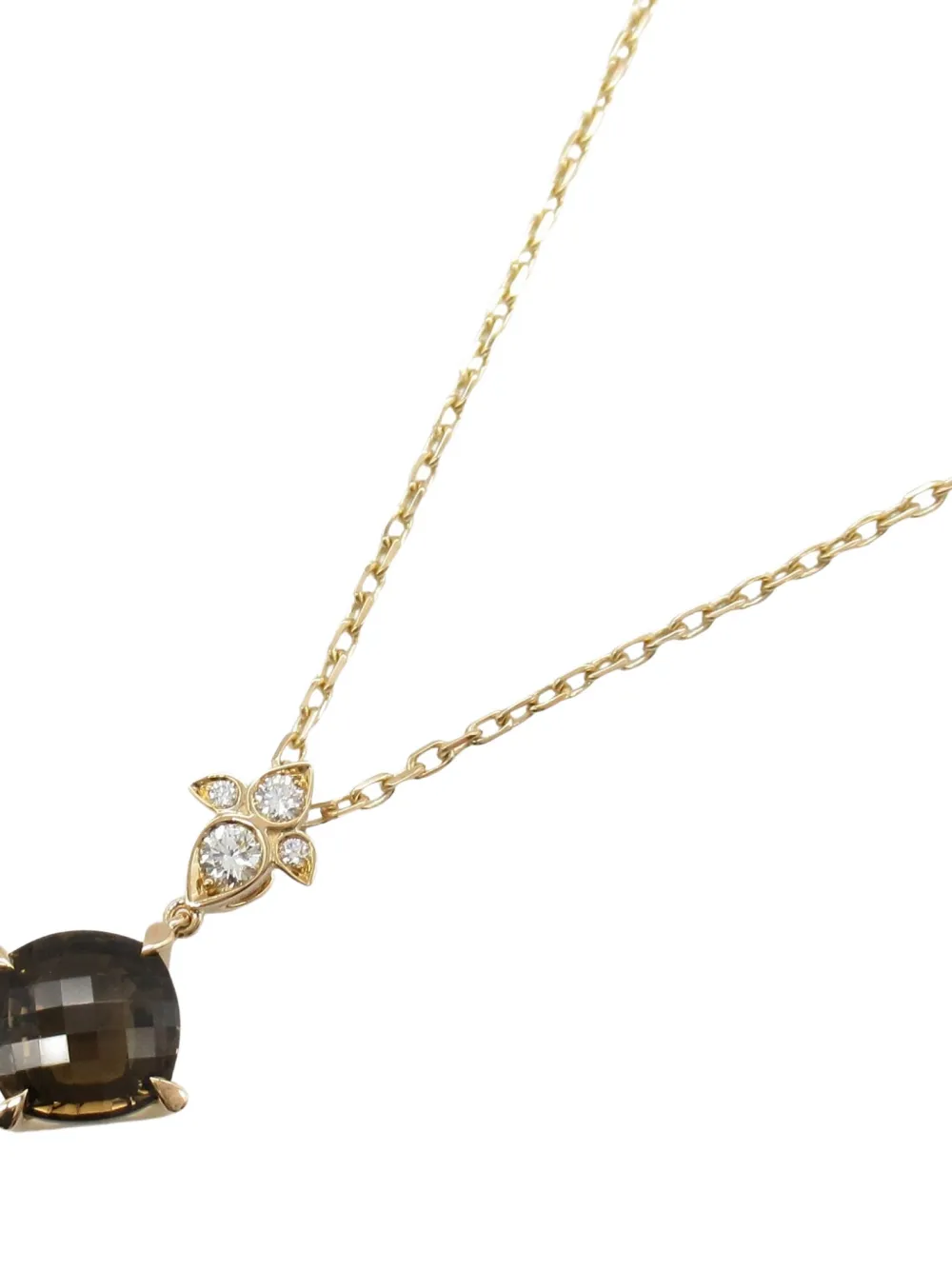 Pre-owned Cartier 2010s 18k Rose Gold Quartz And Diamond Necklace In Pink