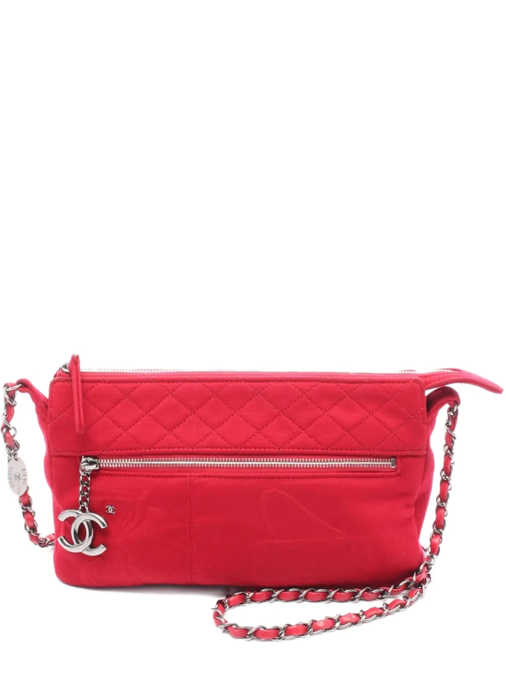 CHANEL Pre-Owned 2008-2009 quilted chain shoulder bag | Red | Image 1