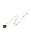 Van Cleef & Arpels 10s 18K yellow gold Alhambra onyx necklace