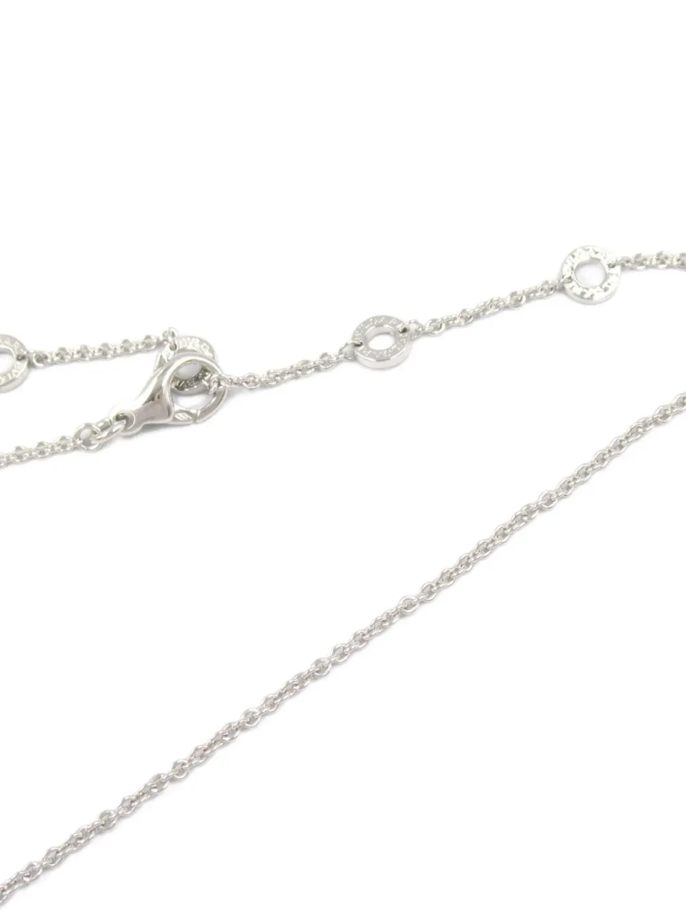 Pre-owned Bvlgari 2010s 18k White Gold B-zero1 Diamond Necklace In Silver