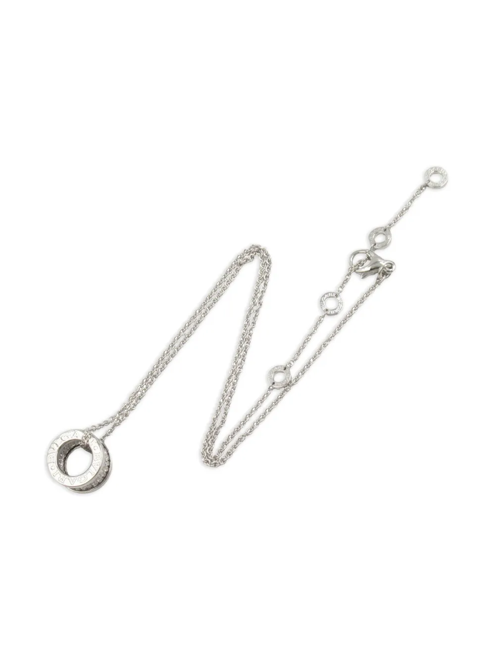 Bvlgari Pre-Owned 2010s 18K white gold B-Zero1 diamond necklace | Silver | Image 1