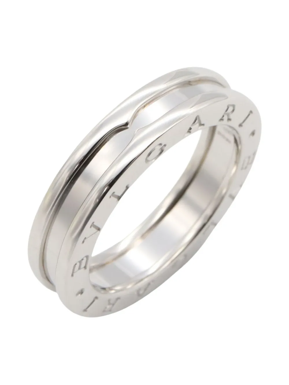Pre-owned Bvlgari 2010s 18k White Gold B.zero1 Ring In Silver