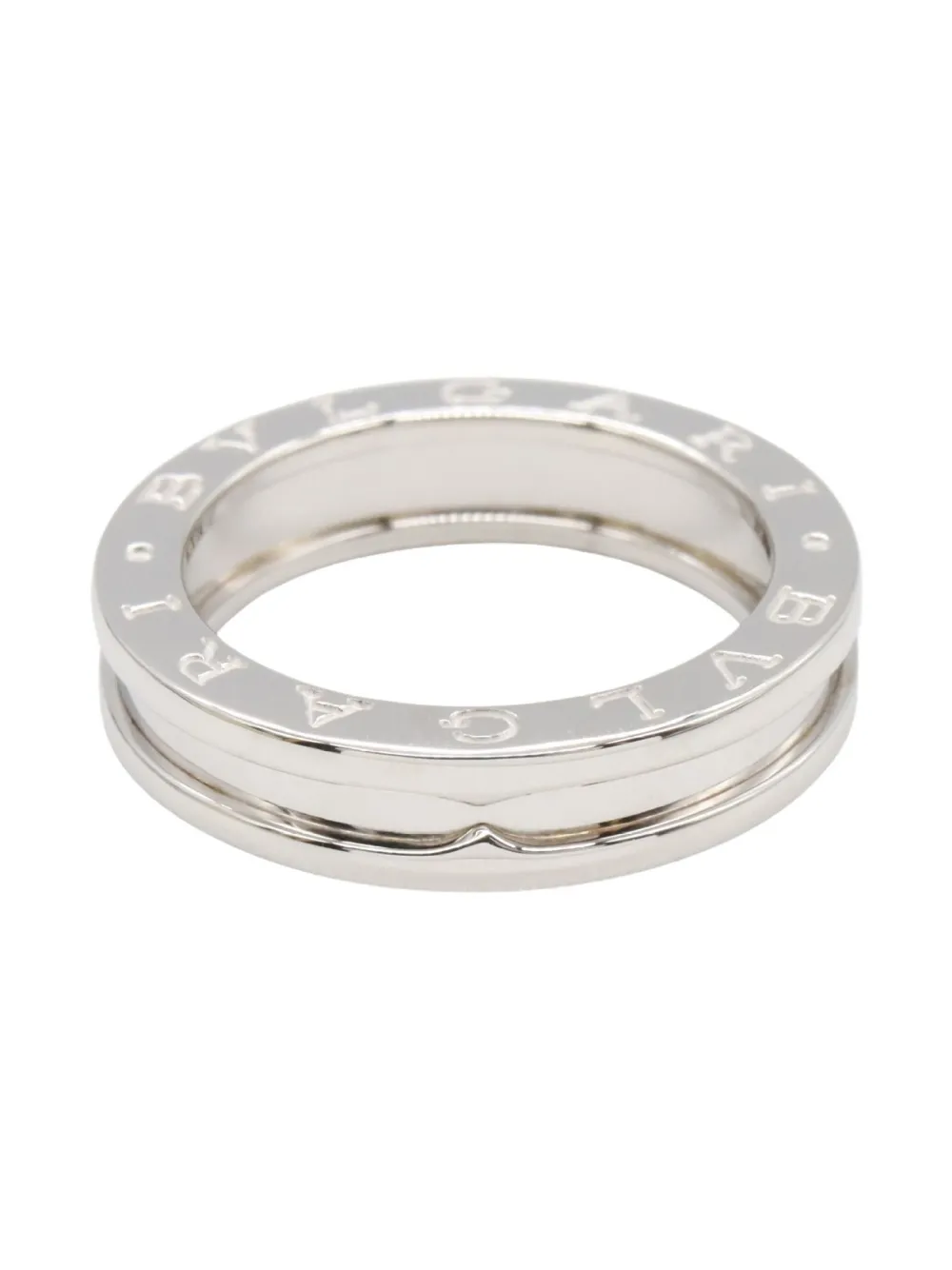 Pre-owned Bvlgari 2010s 18k White Gold B.zero1 Ring In Silver