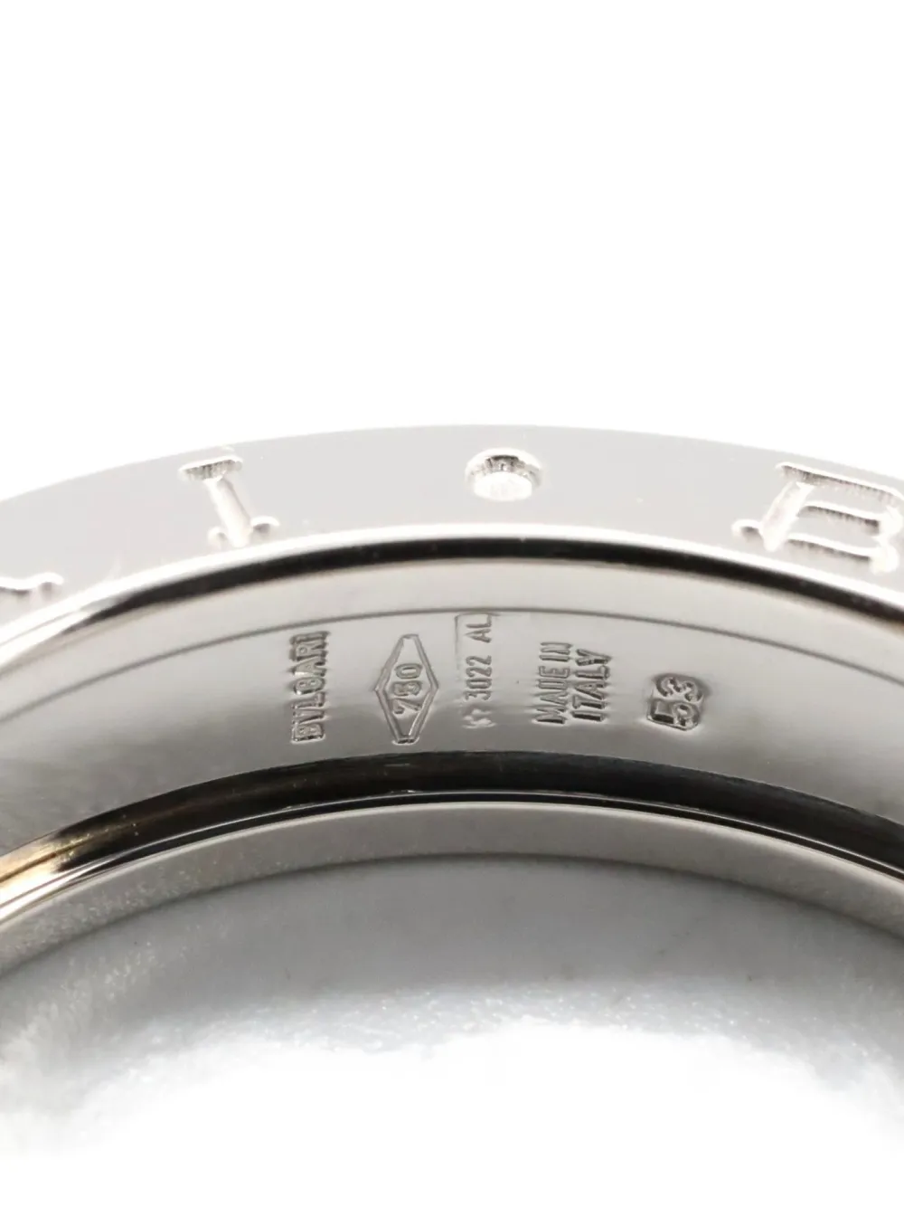 Pre-owned Bvlgari 2010s 18k White Gold B.zero1 Ring In Silver