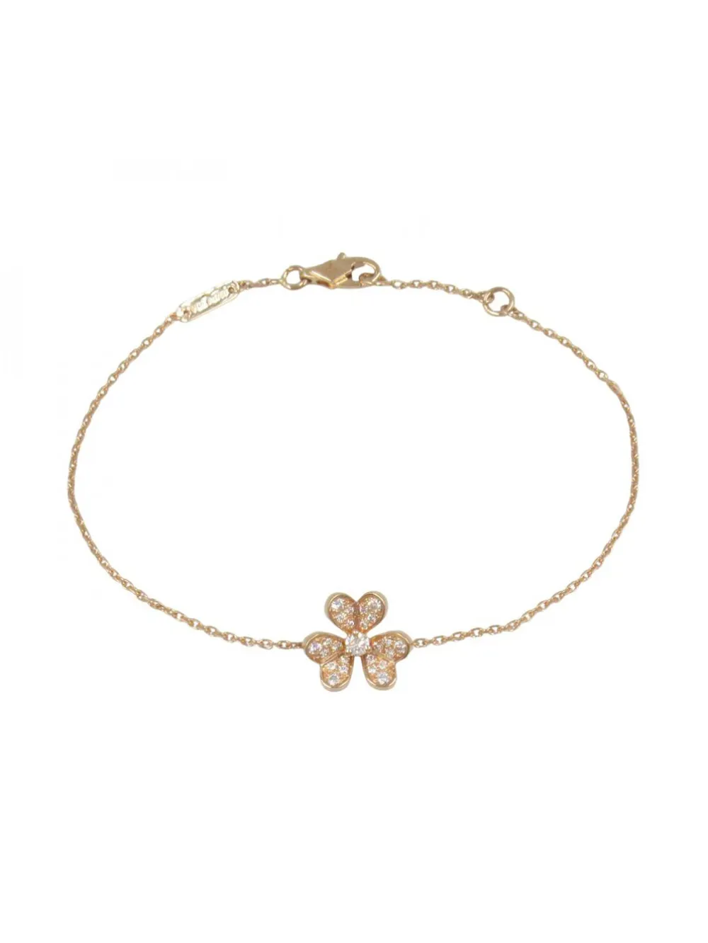 Van Cleef & Arpels 10s 18K rose gold Frivole diamond flower-embellished bracelet | Pink | Image 1