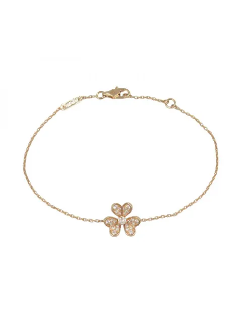 Van Cleef & Arpels 10s 18K rose gold Frivole diamond flower-embellished bracelet