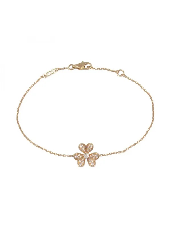 Van Cleef Arpels Pre-Owned 10s 18K Rose Gold Frivole Diamond  flower-embellished Bracelet Pink FARFETCH PH