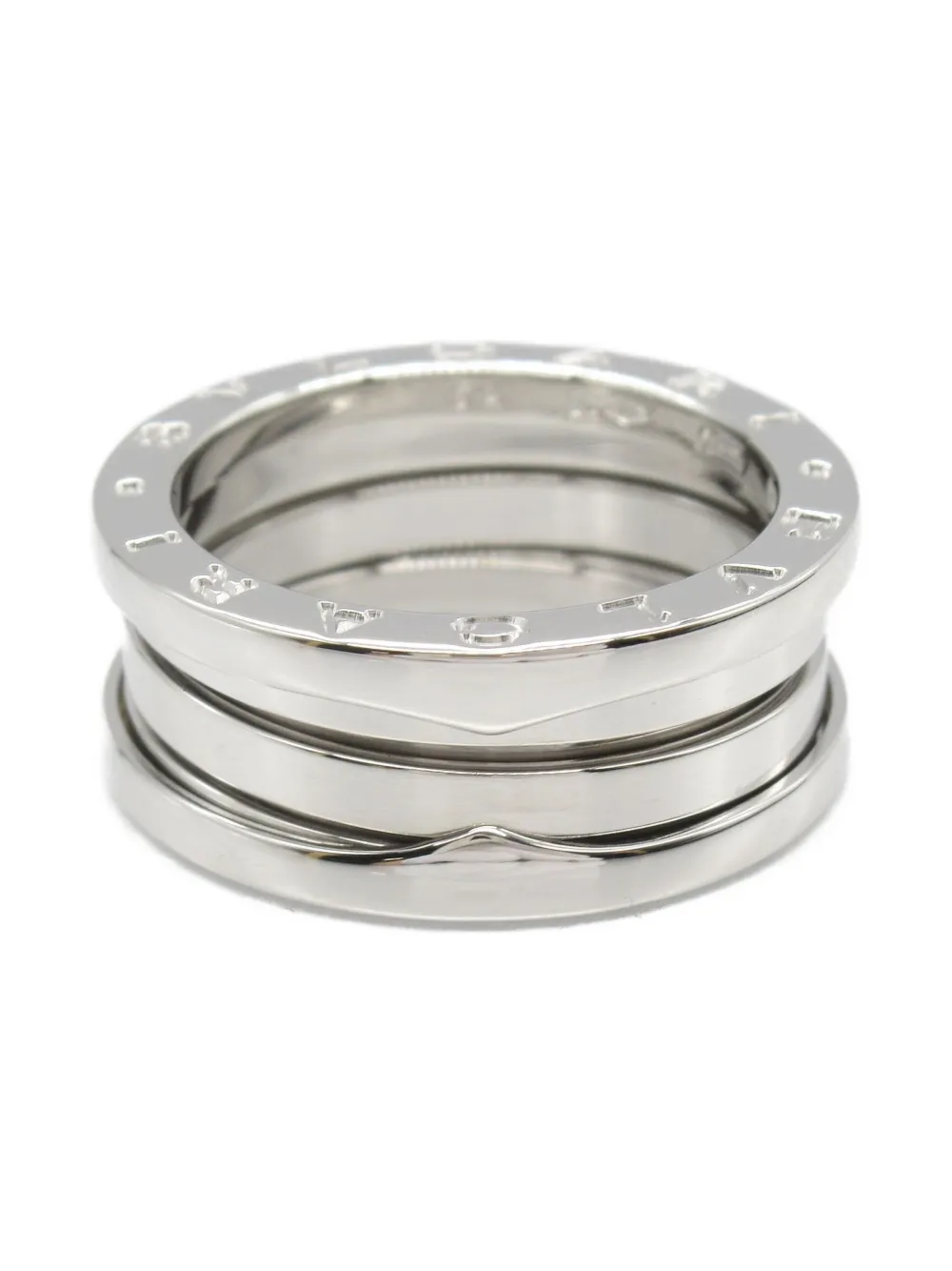 Pre-owned Bvlgari 2010s 18k White Gold Three-band Ring In Silver