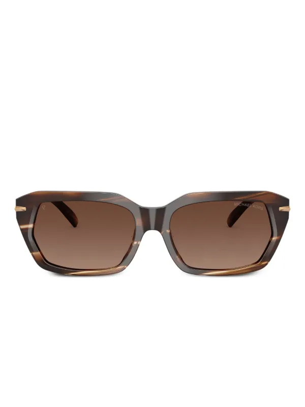 Michael Kors Brown Geometric Frame Sunglasses Michael Kors Malaga Geometric-Frame Sunglasses in Pink | Lyst UK main image 4
