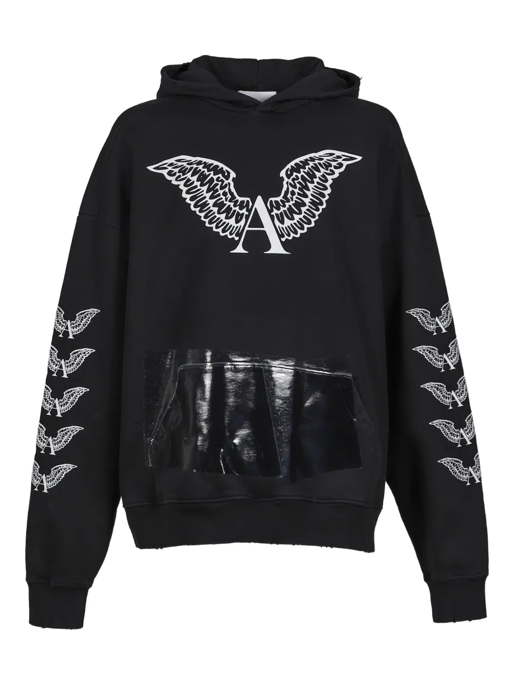 ALEXANDER DIGENOVA wing-print hoodie - ブラック ALEXANDER DIGENOVA wing-print hoodie - ブラック