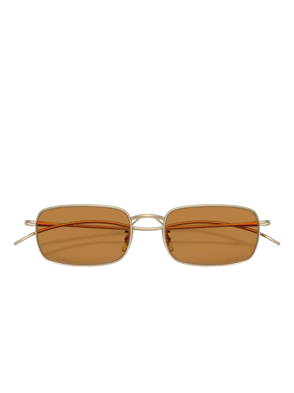 Oliver Peoples Zonnebril met rechthoekig montuur Goud