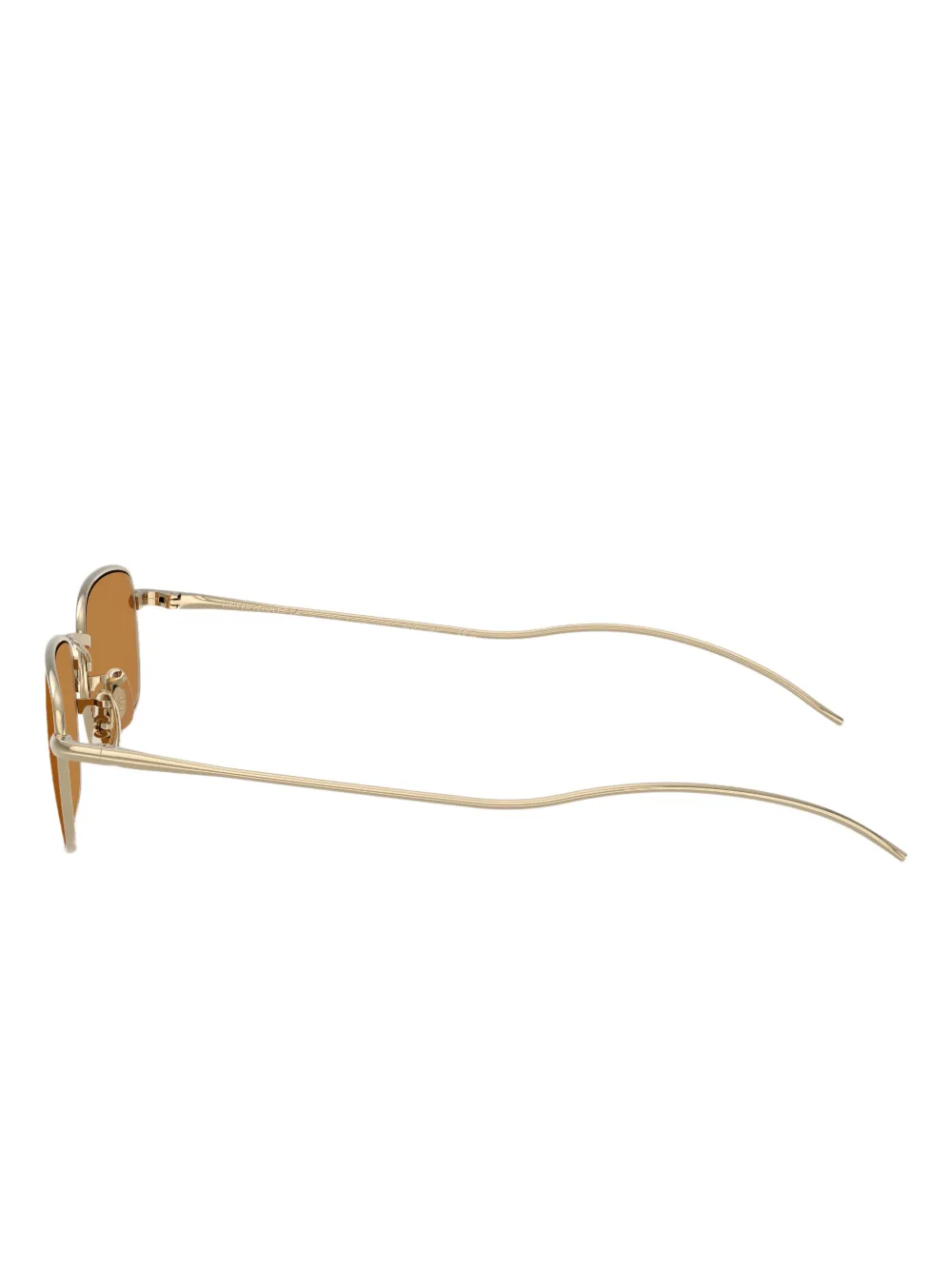 Oliver Peoples Zonnebril met rechthoekig montuur Goud