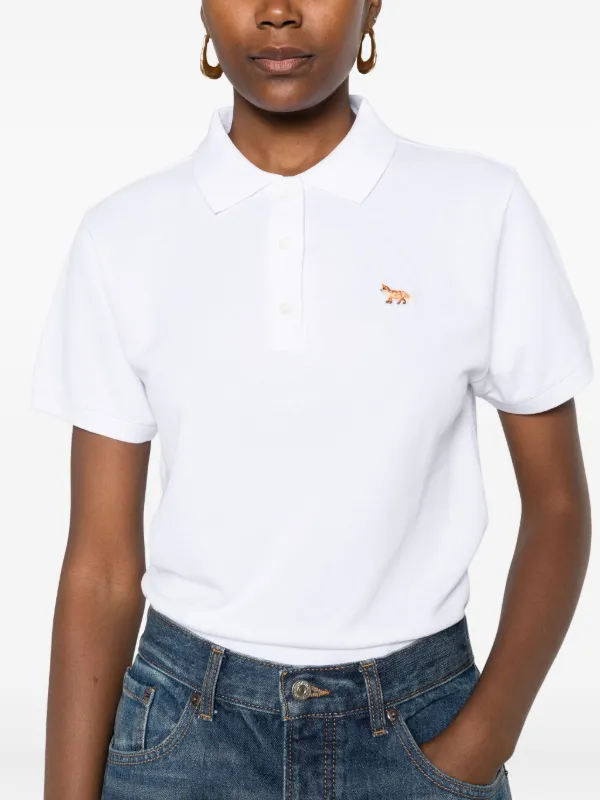 Maison Kitsuné fox-embroidered Polo Shirt | White | FARFETCH