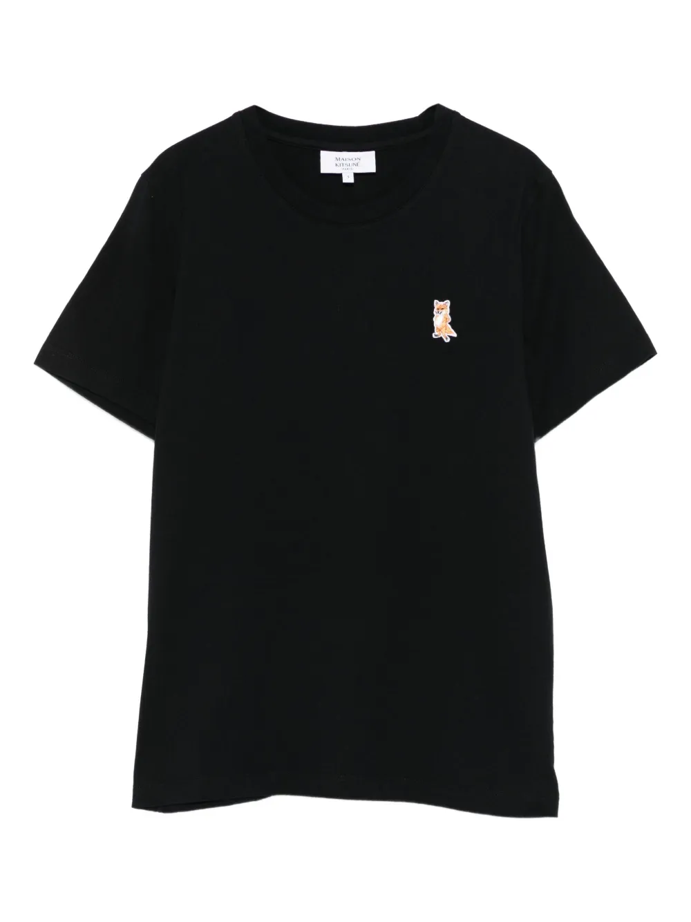 Maison Kitsuné fox-embroidered cotton T-shirt | Black | Image 1