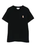 Maison Kitsuné fox-embroidered cotton T-shirt - Black