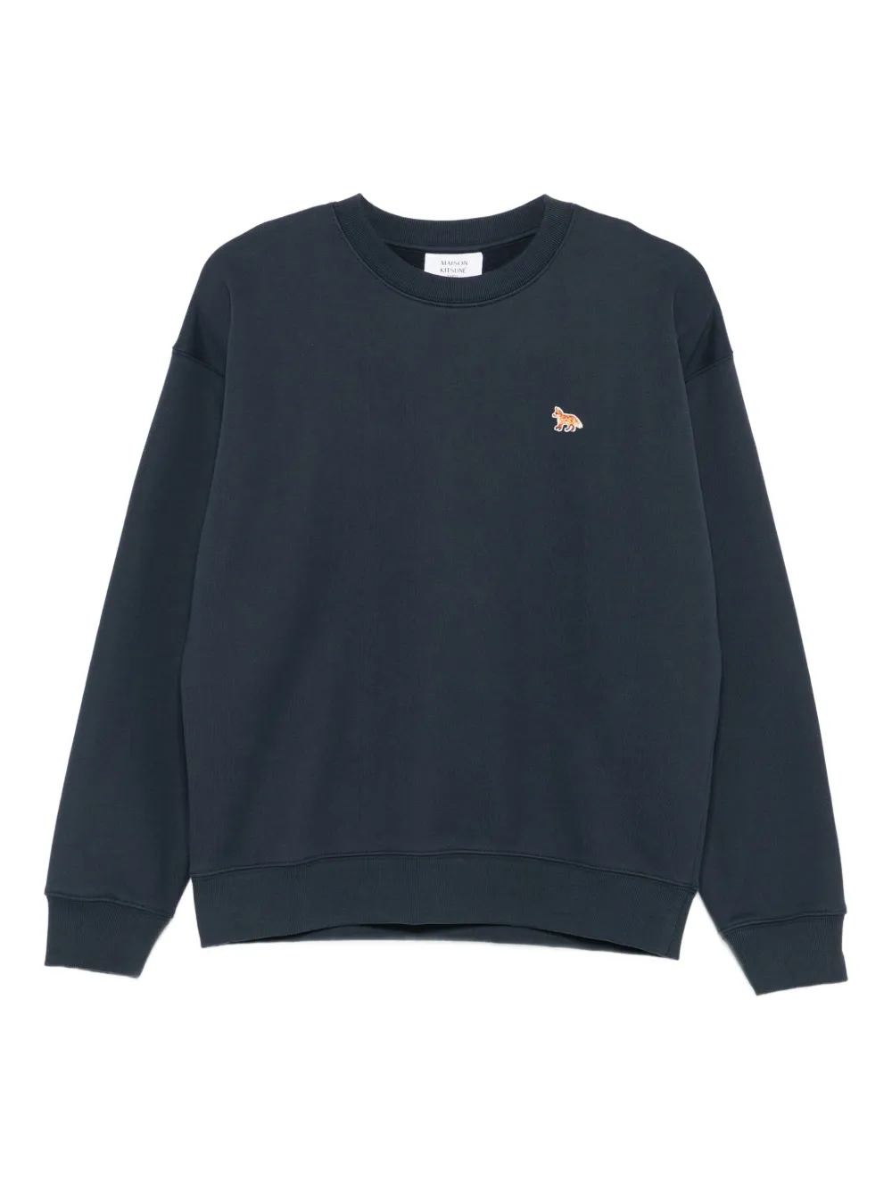 Maison Kitsuné fox-embroidered cotton sweatshirt | Blue | Image 1