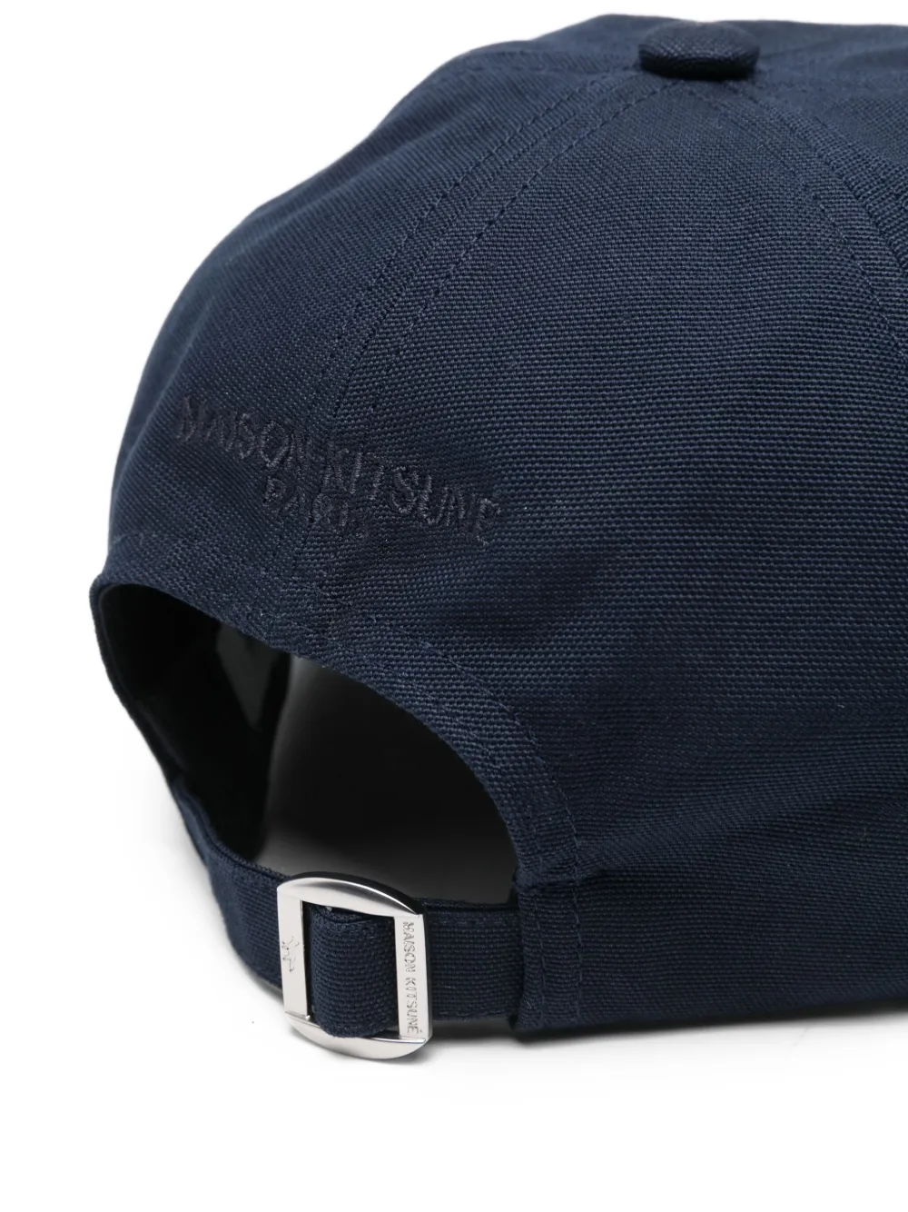 Maison Kitsuné Honkbalpet met geborduurde vos Blauw