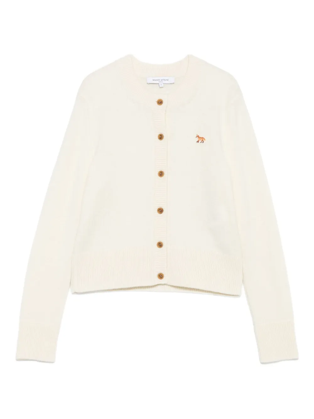 Maison Kitsuné cardigan à broderies Profile Fox | tons neutres | Image 1