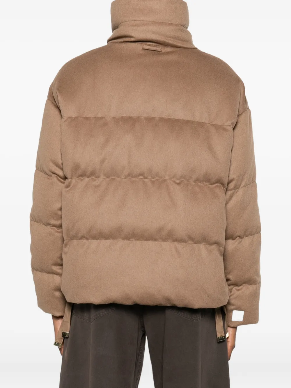 Max Mara Zip-up Puffer Jacket In Brown