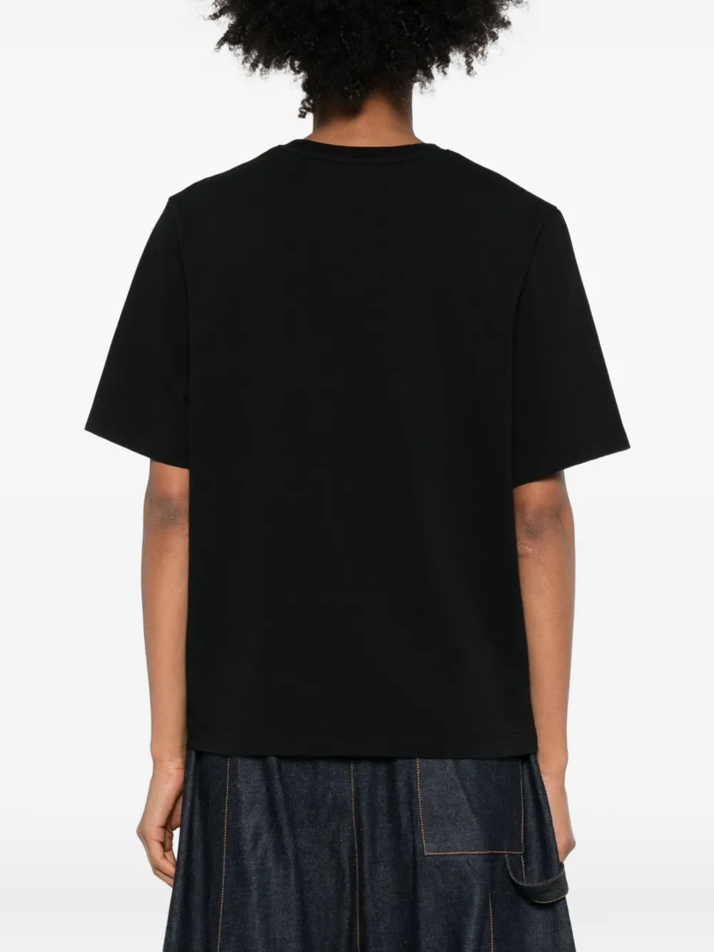 Maison Kitsuné Black T-shirt With Fox Head Patch In Cotton Woman In Black