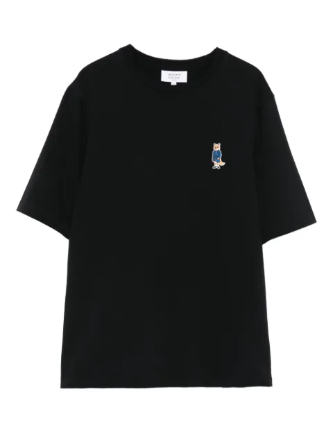 Maison Kitsuné fox-embroidered cotton T-shirt