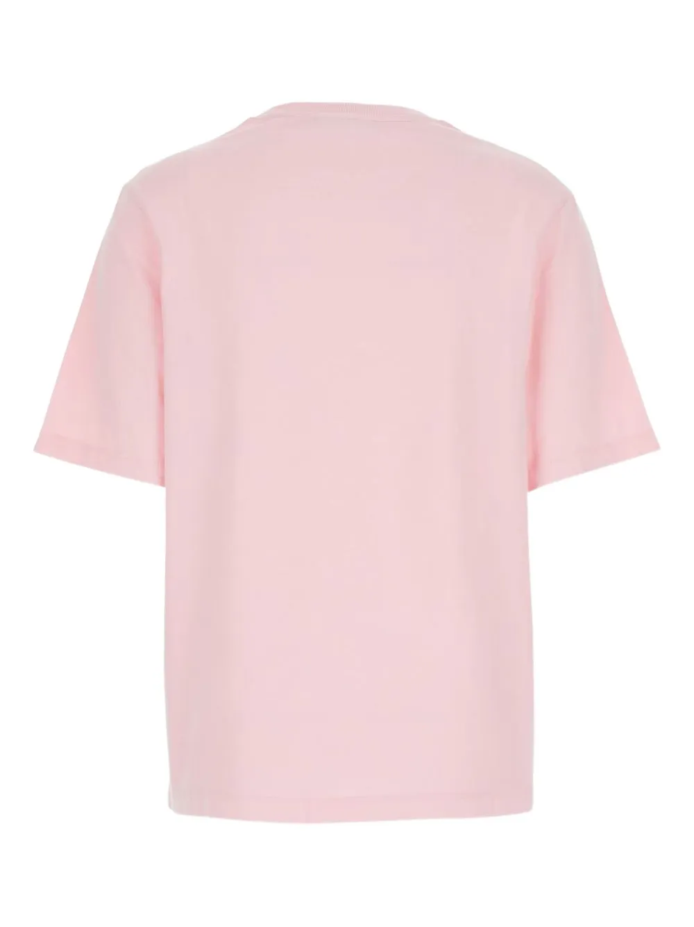 Maison Kitsuné Fox Motif Cotton T-shirt Embroidered Detail In Pink