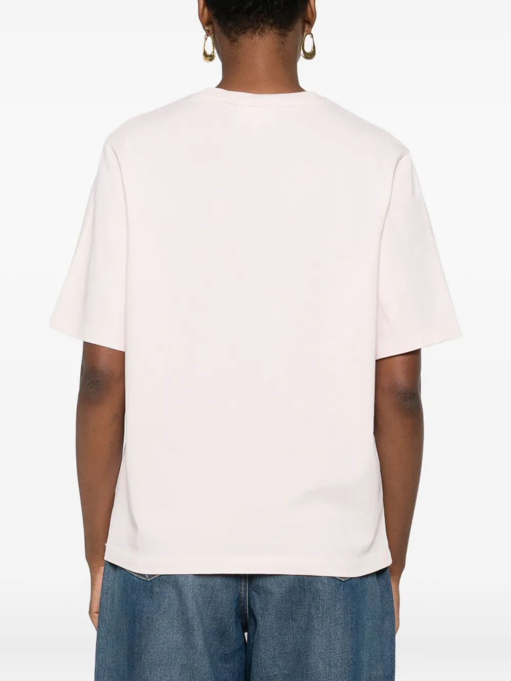 Maison Kitsuné T-shirt met borduurwerk Roze