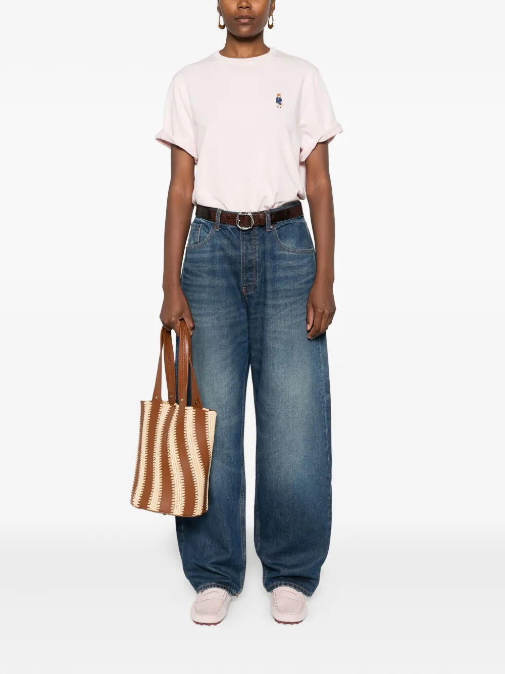 Maison Kitsuné fox-embroidered cotton T-shirt | T-Shirts & Jersey Shirts | Image 2