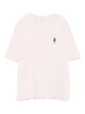 Maison Kitsuné fox-embroidered cotton T-shirt - Pink
