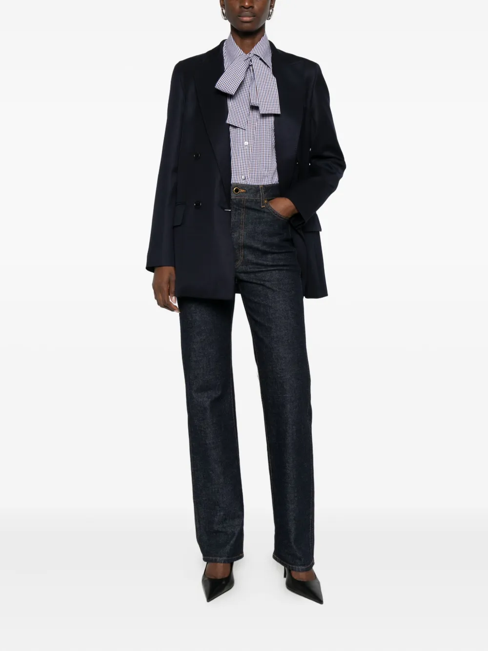 Max Mara Double-breasted Blazer In Blue