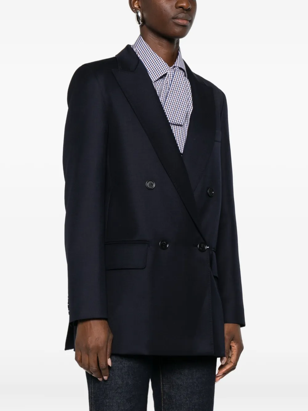 Max Mara Double-breasted Blazer In Blue